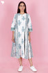 Cambric Cotton Dress  In Floral Block Print